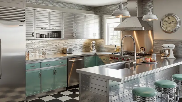 8 Inspirasi Desain Meja Dapur Retro, Gaya Klasik yang Timeless