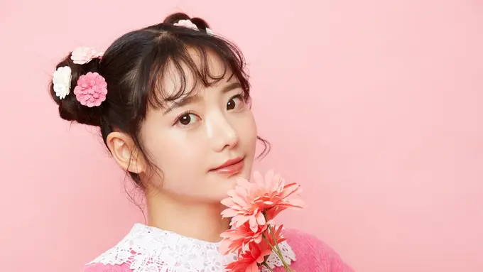 cantik manis baju pink bunga