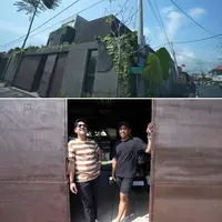 Seperti inilah potret rumah Ditto dan Ayudia yang berada di kawasan Canggu, Bali. Dari luar, rumah ini didominasi dengan warna hitam. [Foto: YouTube.com/TAULANY TV]