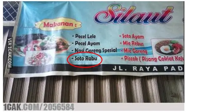 Menu Makanan absurd (Sumber: 1cak)