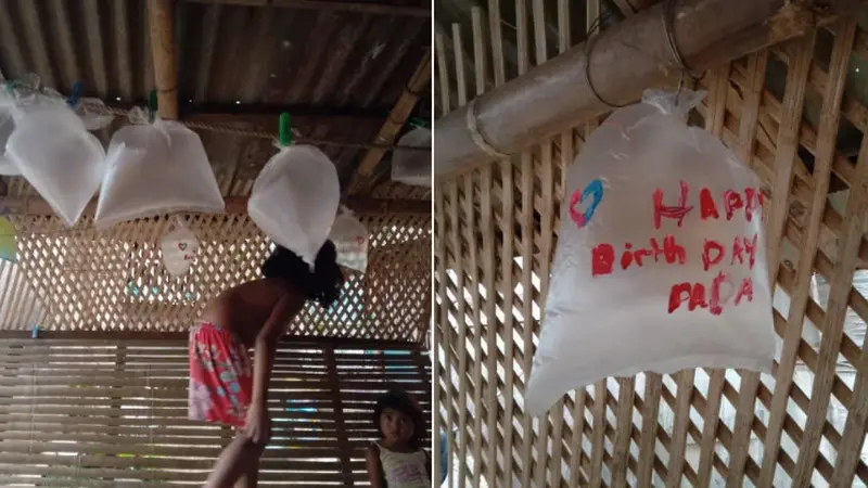 Viral Bocah Bikin Balon dari Plastik untuk Kejutan Ulang Tahun Ayahnya