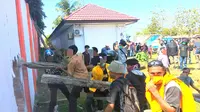 Aksi demonstrasi mahasiswa di Kendari, menyebabkan 2 orang mahasiswa tewas, Kamis (26/9/2019).(Liputan6.com/Ahmad Akbar Fua)