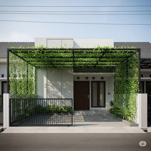 Model Kanopi Teras Depan Rumah Minimalis. Foto: Gemini