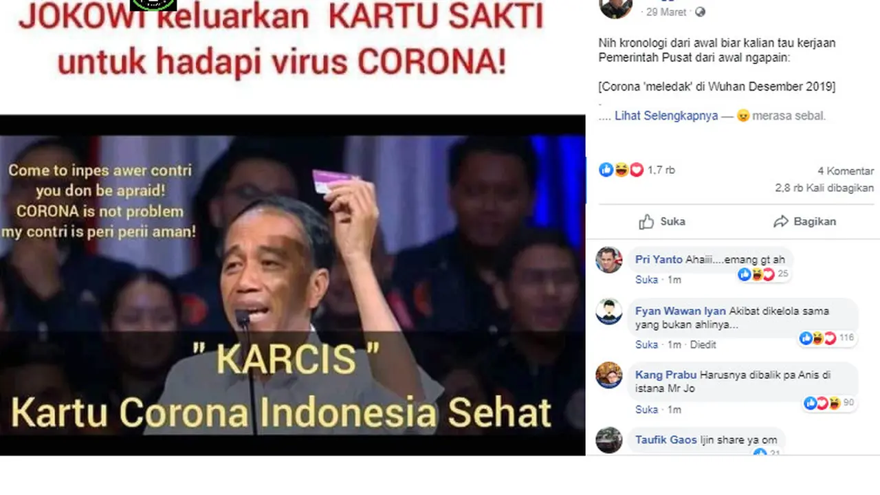 Klaim Presiden Jokowi Keluarkan 'Karcis' Untuk Menangani COVID-19