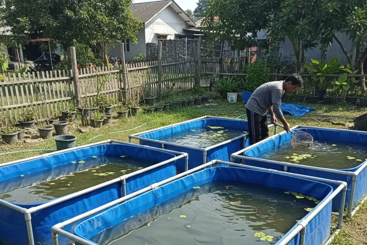 Cara Ternak Ikan Gabus di Lahan Sempit (Foto: Gemini AI)