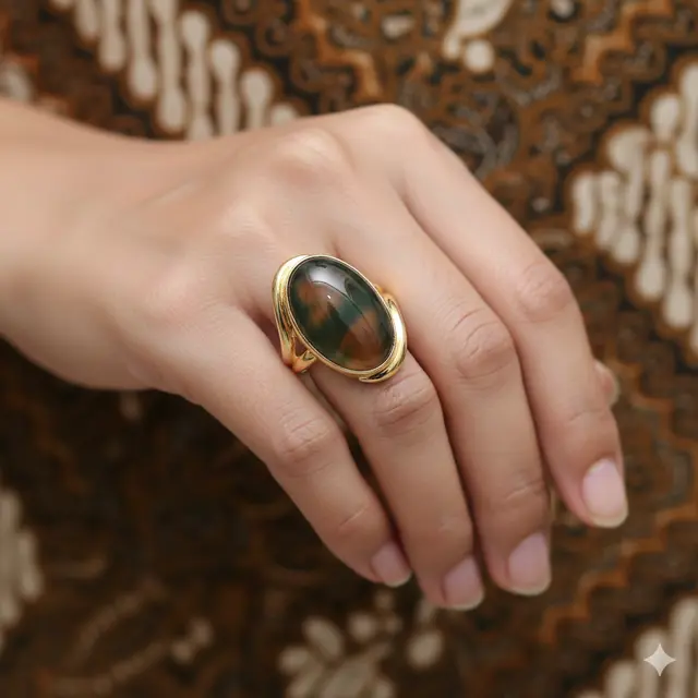Model Cincin Emas Batu Akik Wanita (Foto: Gemini AI)