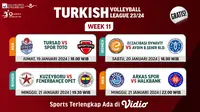 Link Live Streaming Liga Voli Turki 2023/2024 Week 11 di Vidio, 19-21 Januari 2024. (Sumber: dok. vidio.com)