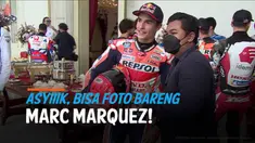 Sesi foto para pebalap MotoGP dengan Presiden Jokowi jadi bagian dari acara kunjungan Marc Marquez dan kawan-kawan ke Istana Negara.
