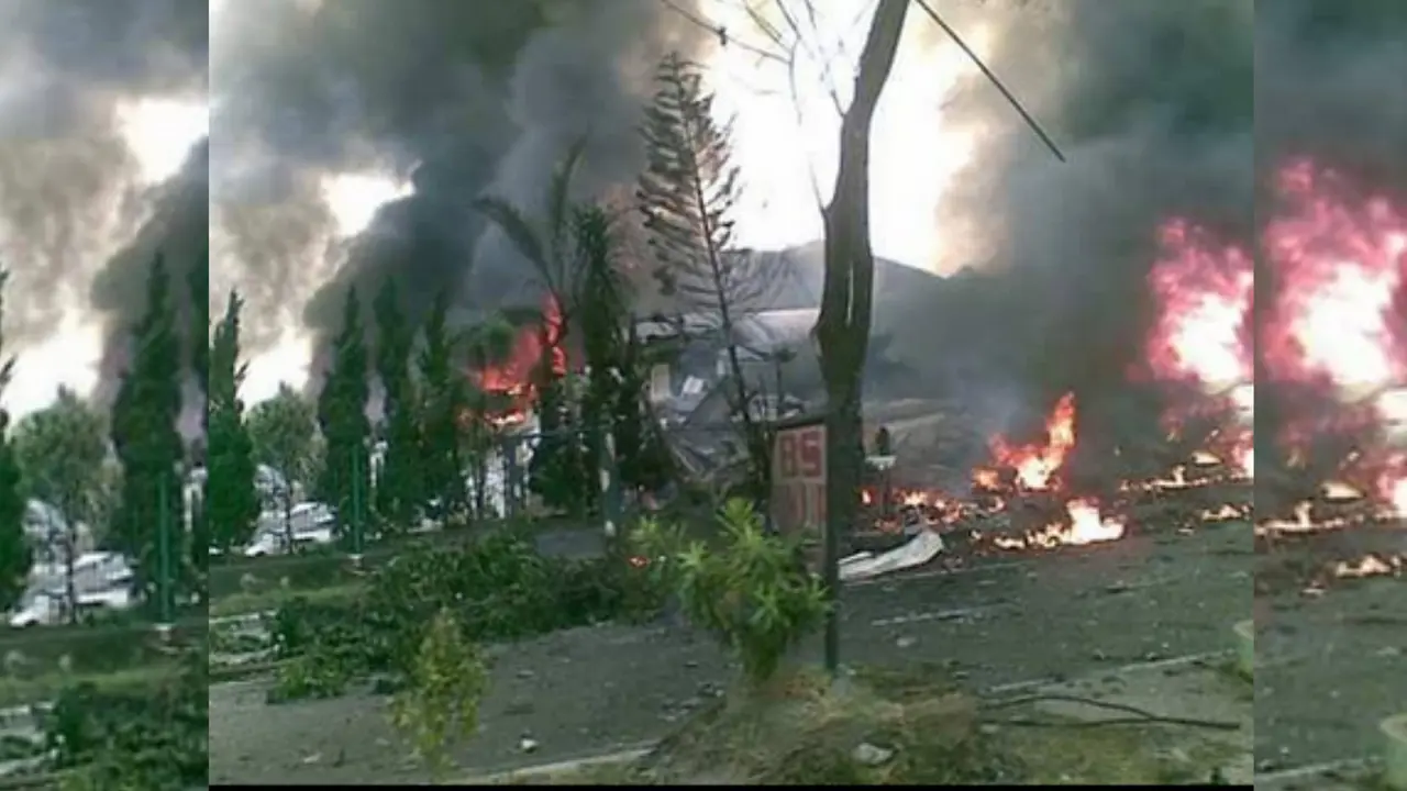 Beredar Kobaran Gambar Pesawat Jatuh di Medan