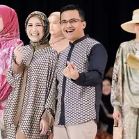 Dine merupakan business woman, ia selaku CEO dari salah satu rumah sakit. Bersama Sahrul Gunawan, Dine pun menjadi muse dalam salah satu karya desainer Indonesia, kedua tampil kompak dengan busana dengan motif yang serasi. Credit: Instagram (@sahrulgunawanofficial)