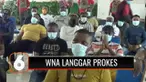 Puluhan warga negara asing (WNA) yang melanggar protokol kesehatan terjaring operasi yustisi, yang digelar Kepolisian Polres Metro Jakarta Utara, di salah satu kafe di kawasan Kelapa Gading, Jakarta Utara. Polisi pun menetapkan dua orang pemilik usah...