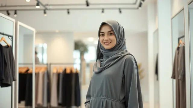 gamis abu abu cocok dengan jilbab warna apa