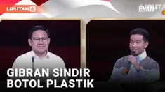 GIBRAN SINDIR CAK IMIN DAN ANIES BASWEDAN YANG PAKAI BOTOL PLASTIK DI DEBAT CAWAPRES