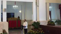 Presiden Joko Widodo atau Jokowi meresmikan pengoperasian Palapa Ring di Istana Negara Jakarta, Senin (14/10/2019). (Liputan6/Lizsa Egeham)