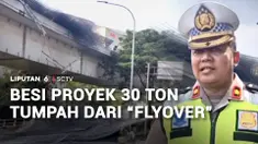 Gara-gara kecelakaan, truk yang mengangkut lembaran besi proyek seberat 30 ton terguling dan menumpahkan muatannya dari flyover Tomang, Jakarta Barat. Sementara di Cakung, Jakarta Timur, truk muatan bata ringan terguling dan menimpa sebuah mobil.