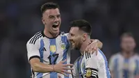 Timnas Argentina meraih kemenangan 7-0 atas Curacao pada laga FIFA Matchday yang digelar Rabu (29/3/2023) pagi WIB. (AFP/Juan Mabromata)