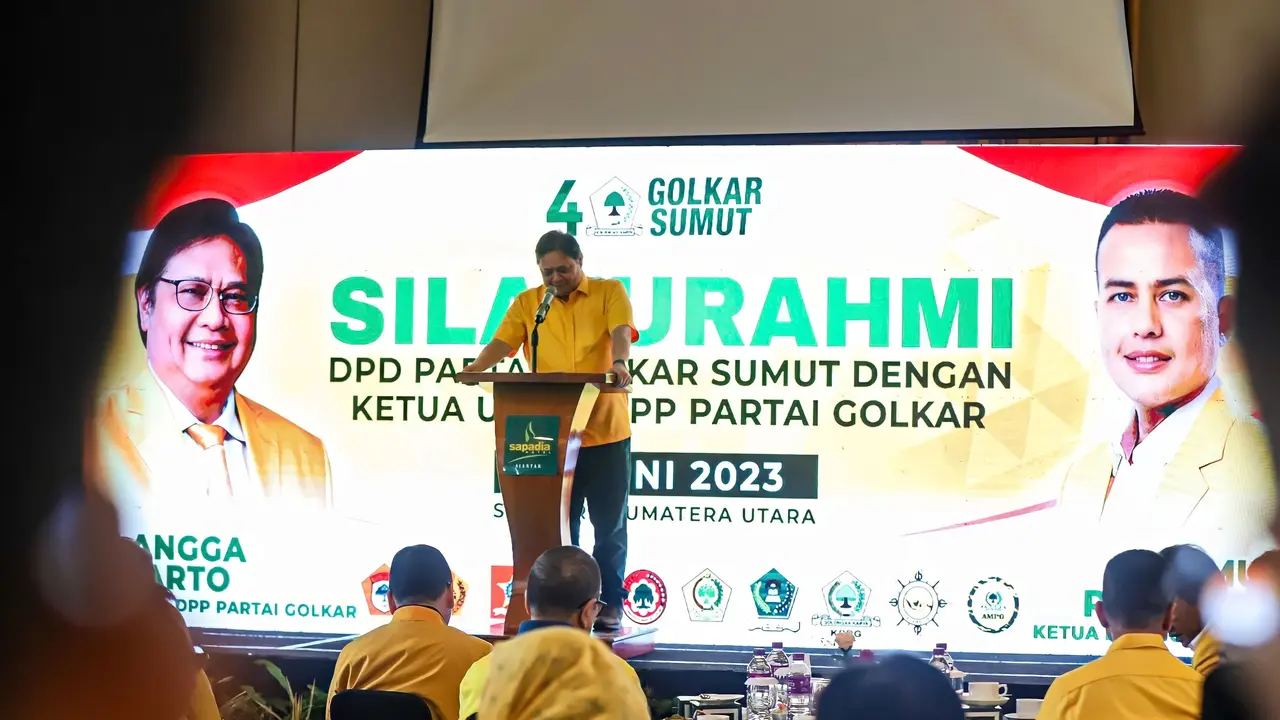 Ketua Umum DPP Partai Golkar Airlangga Hartarto menginstruksikan seluruh kader di Sumatra Utara (Sumut) untuk satu komando meraih suara terbanyak di Pemilu 2024 (Istimewa)