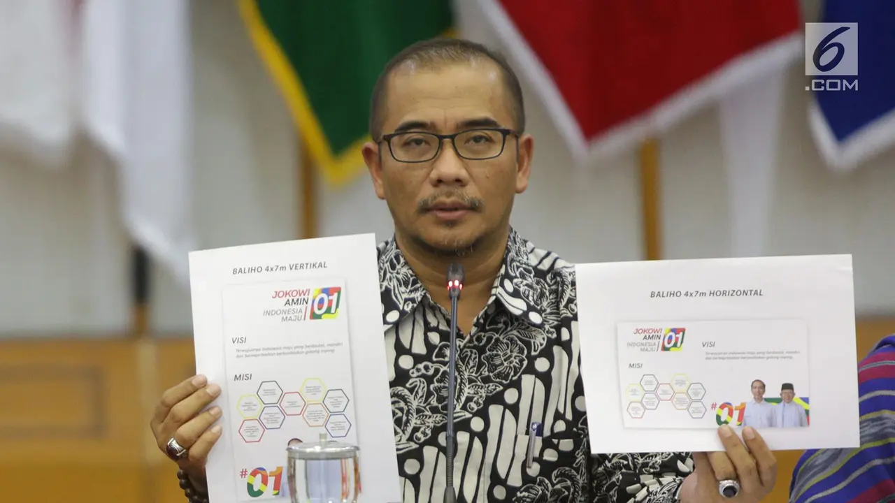 KPU Tunjukkan Alat Peraga Kampanye Pilpres 2019