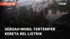 Sebuah mobil tertemper kereta rel listrik mengundang perhatian