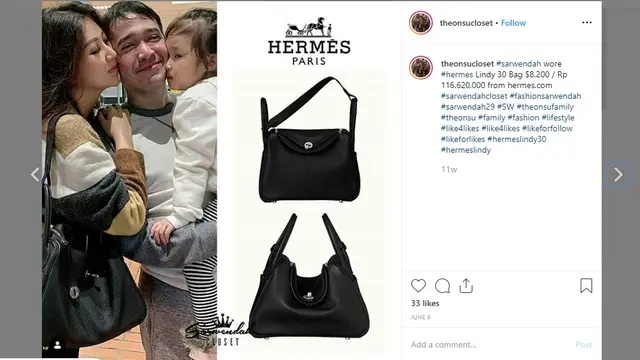 tas Sarwendah yang harganya fantastis (sumber: Instagram/@theonsucloset)