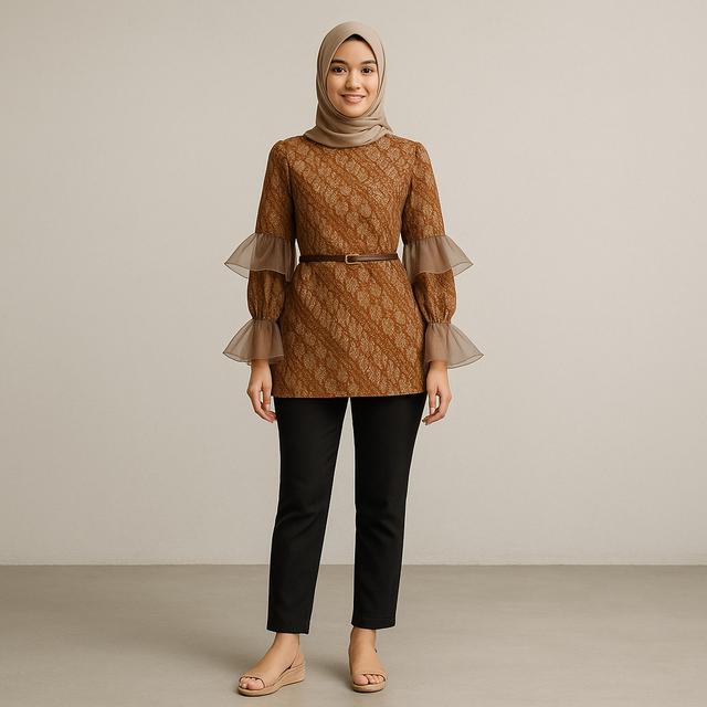 7 Model Baju Batik Lengan Ruffle Kekinian di 2025, Bantu Tampil Feminin ...