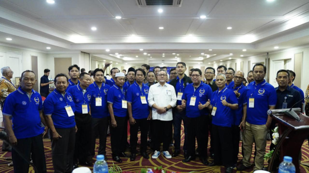 Menteri Perdagangan Zulkifli Hasan pada pembukaan Rapat Anggota Tahunan (RAT)  Gabungan Koperasi Produsen Tempe Tahu Indonesia (Gacoputindo), Rabu (14/6/2023). (Dok Kemendag)