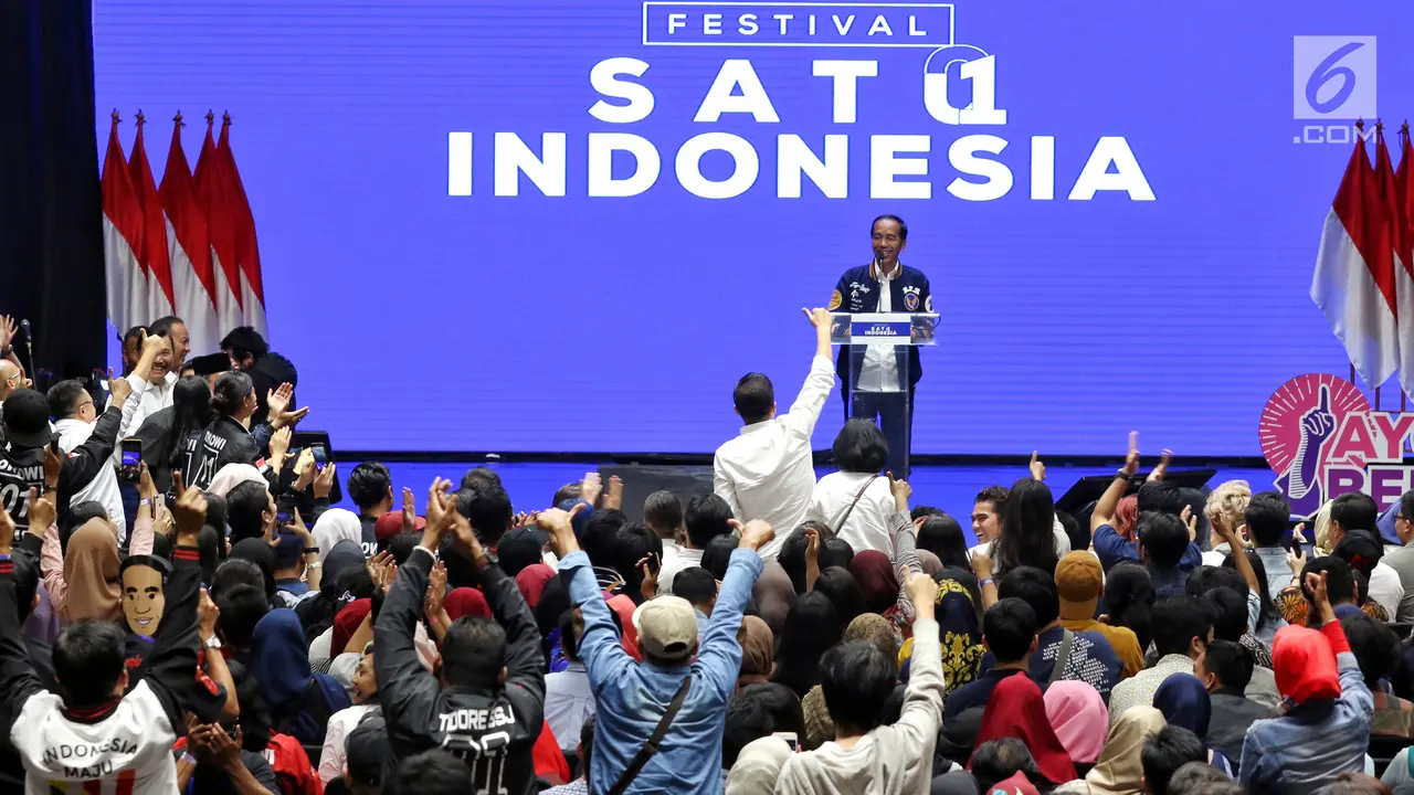 Jokowi Ajak Kaum Milenial Untuk Tidak Golput di Festival Satu Indonesia