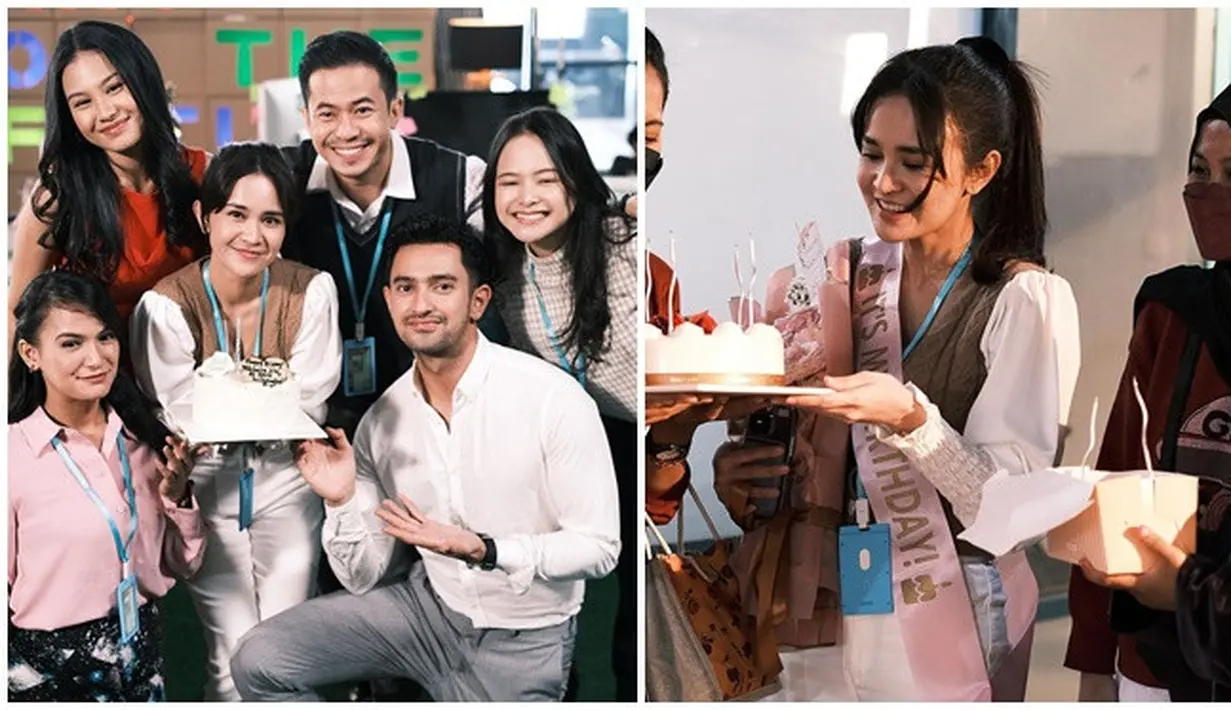 Dapat kejutan dari Omar Daniel dan Alika Jantinia, sepertinya Michelle Ziudith memang tengah ada project baru. Namun artis kelahiran Medan, Sumatera Utara belum ungkap project baru apa yang sedang dijalaninya saat ini. Kebahagiaan yang menyelimuti Michelle pada 20 Januari 2023 lalu pastinya juga dirasakan oleh para sahabat dekat dan rekannya di lokasi syuting project barunya ini. (Liputan6.com/IG/@michelleziu)