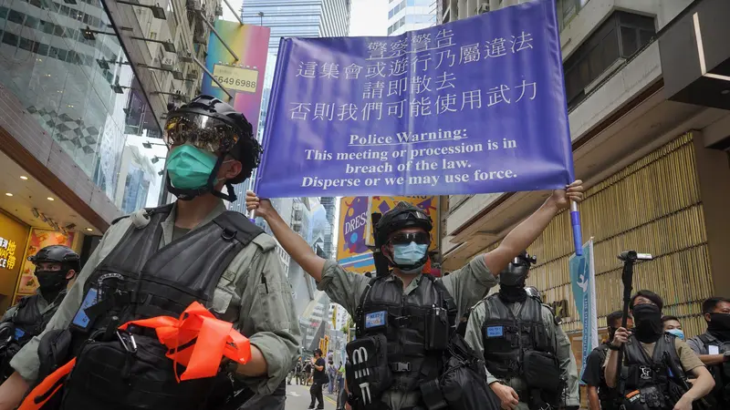 FOTO: Unjuk Rasa Menentang UU Keamanan Nasional di Hong Kong