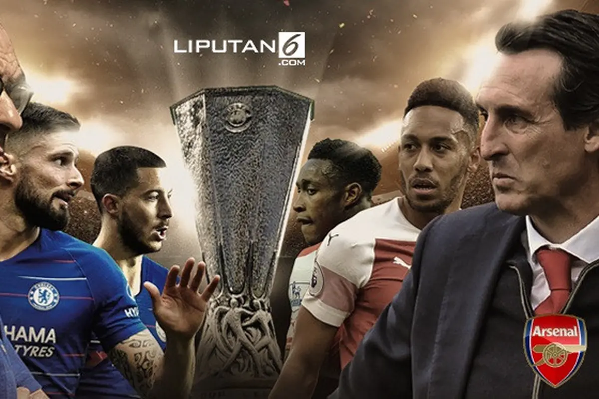 Banner Infografis Final Liga Europa 2018/2019, Chelsea Vs Arsenal