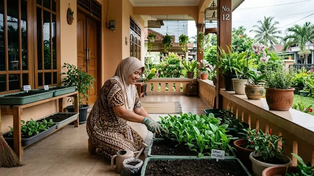 Cara Menanam Sawi Hijau dalam Wadah Dangkal di Teras
