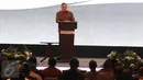 Menhan Ryamizard Ryacudu memberikan kata sambutan saat mengikuti pembukaan pameran Indo Defence 2016 Expo & Forum di JIExpo Kemayoran, Jakarta, Rabu (2/11). (Liputan6.com/Faizal Fanani)