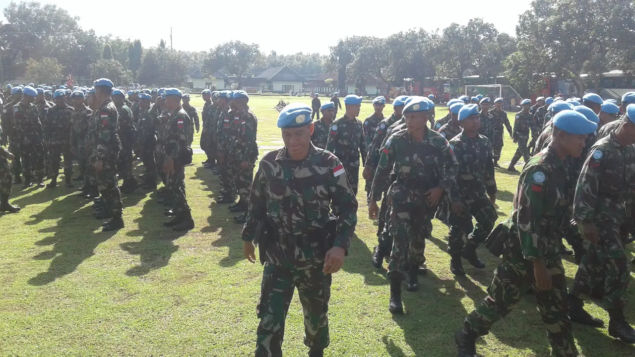 Anggota TNI yang akan menjalankan misi perdamaian PBB