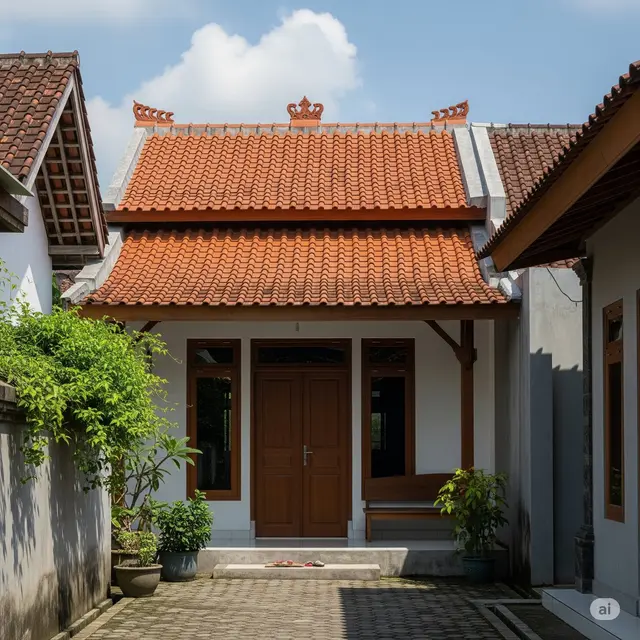 Inspirasi Rumah Sederhana Adem di Gang Kampung. Foto: Gemini