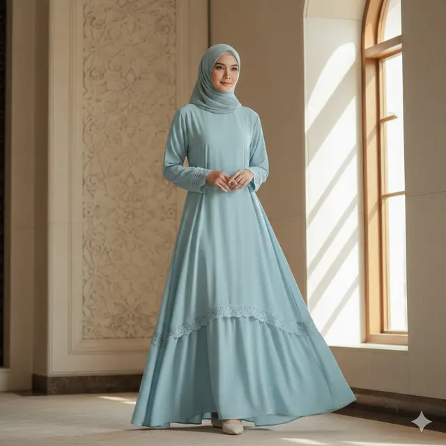 Model Gamis Abaya Warna Warni Pastel