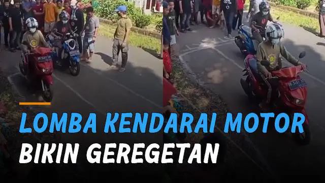 Kreatif dan jarang ditemukan. Lomba lama-lamaan kendarai motor.