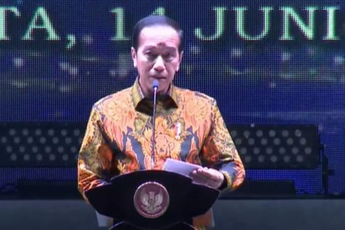 Presiden Joko Widodo atau Jokowi membuka Pekan Raya Jakarta atau Jakarta Fair 2023 di JIExpo Kemayoran Jakarta, Rabu (14/5/2023).