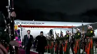 Momen Pesawat Prabowo Dikawal Jet Tempur F-16 AU Yordania saat Tiba di Amman