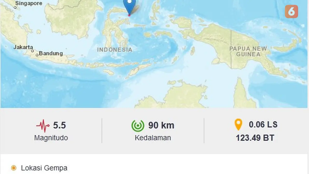 Informasi Gempa BMKG (Arfandi Ibrahim/Liputan6.com)