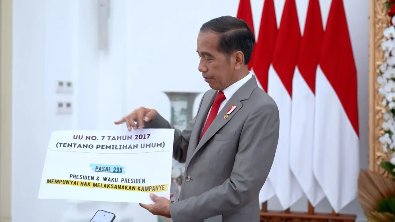 Presiden Joko Widodo atau Jokowi menerangkan soal UU Pemilu yang mengatur soal kampanye.