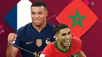 Piala Dunia - Prancis Vs Maroko - Kylian Mbappe Vs Achraf Hakimi (Bola.com/Adreanus Titus)