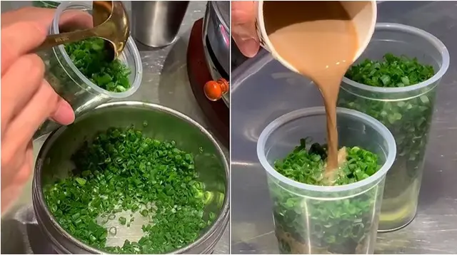 Penampakan kopi daun bawang 'Scallion Latte' yang viral di China. (sumber: Instagram/jintianchinatan)