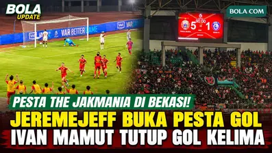 Persija Jakarta berpesta di Stadion Patriot Candrabhaga, Bekasi, setelah menghancurkan Arema FC dengan skor 5-1 pada Rabu (21/10/2026). Saksikan momen selebrasi Alexandre Jeremejeff yang membuka keunggulan Persija lewat gol pertama, dilanjutkan seleb...