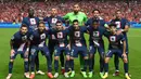 Paris Saint Germain yang bertandang ke markas Befica menurunkan tim terbaiknya dalam susunan starter, termasuk Trio MNM, Kylian Mbappe, Neymar dan Lionel Messi. (AFP/Franck Fife)
