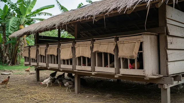 Desain Kandang Ayam Kampung dengan Kotak Bertelur