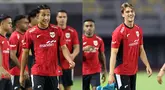 Dua pemain naturalisasi baru Timnas Indonesia, Miliano Jonathans dan Mauro Zijlstra terlihat sudah mengikuti official training (latihan resmi) jelang FIFA Matchday melawan Chinese Taipie di Stadion Gelora Bung Tomo, Surabaya, Kamis (04/09/2025). (Bola.com/Abdul Aziz)