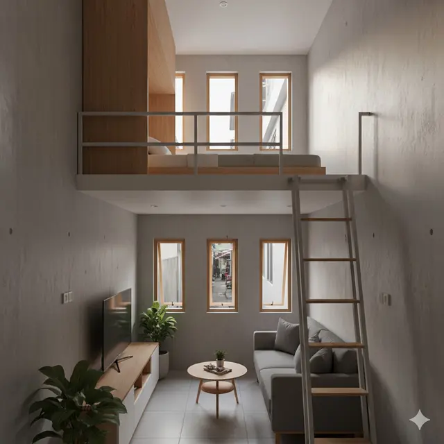 Inspirasi Rumah Kontemporer Murah dengan Mezzanine