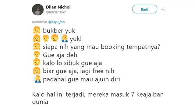 Cuitan kocak (Sumber: Twitter/mhderisokt)
