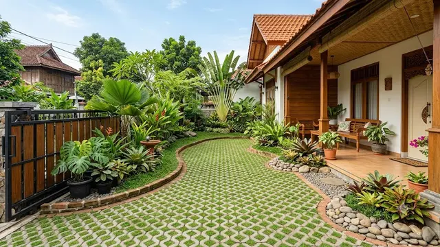 Inspirasi Halaman Rumah Anti Becek/AI Generated