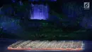 Penari menampilkan tari Ratoeh Jaroe dari Aceh pada pembukaan Asian Games 2018 di Stadion Gelora Bung Karno, Jakarta, Sabtu (18/8). Sebanyak 1.500 penari mengenakan busana beragam warna yang menggambarkan kebhinekaan Indonesia (Liputan6.com/ Fery Pradolo)